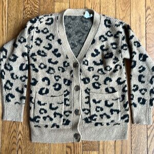 Crewcuts leopard print cardigan. Size 6-7.